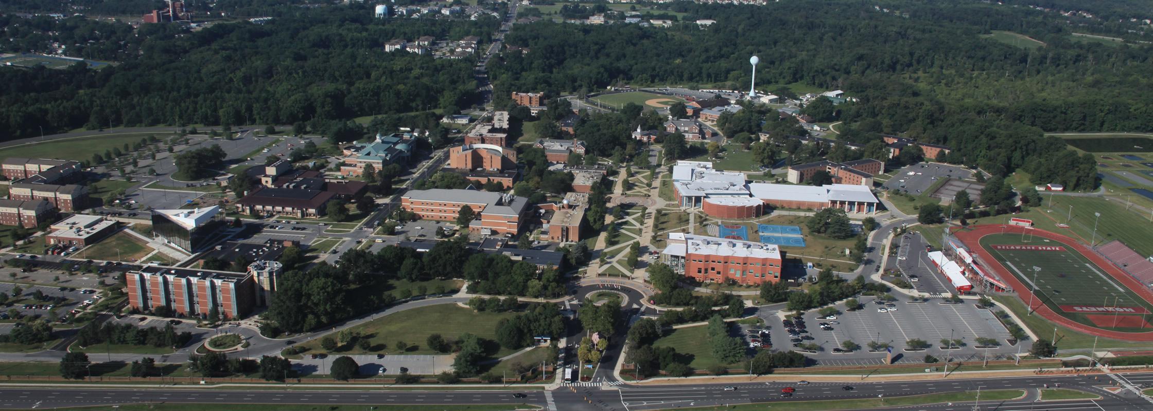 aerial view of DSU campus